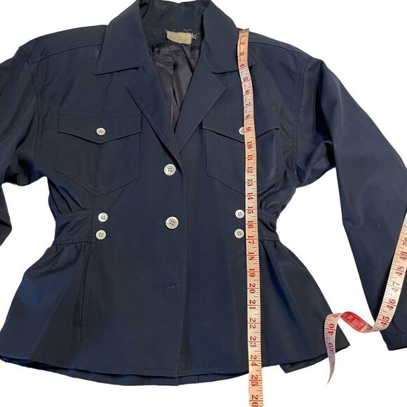 Vintage 1990s Karl Lagerfeld Sample Sale Blue Peplum Jacket - Picture 9 of 14